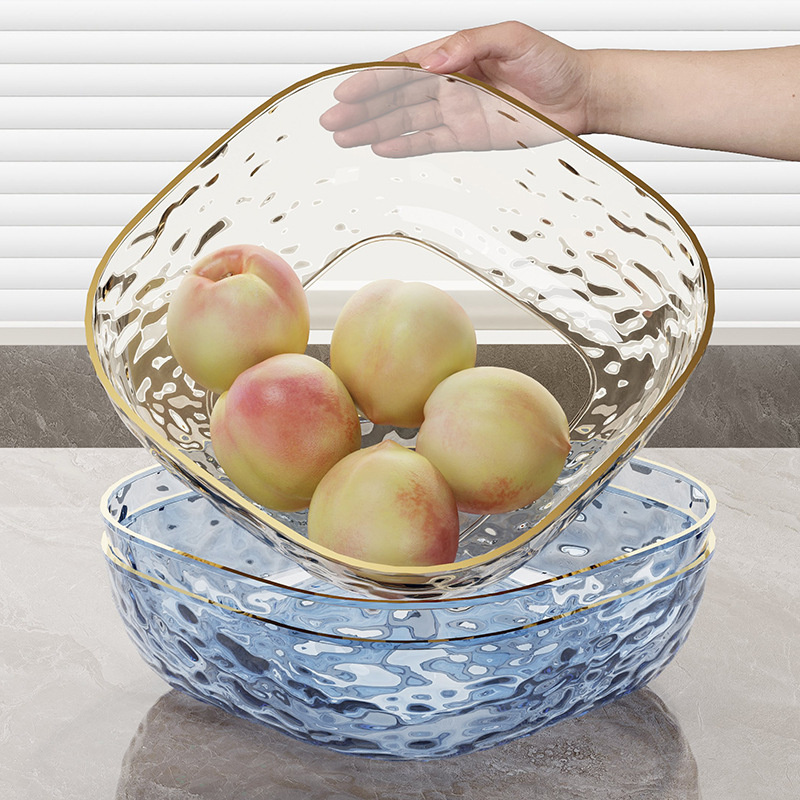 Crystal Plastic Display Tray Salad Food Storage Containers Serving Decoration Dry Snacks Candy Fruit Plate