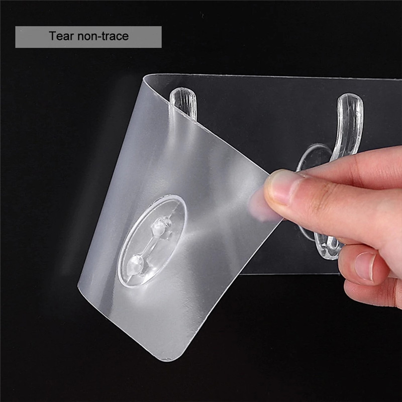 Transparent Wall Hooks For Hanging Wall Clothes Coat Hanger Towel Holder Door Hook Bathroom Storage Rack