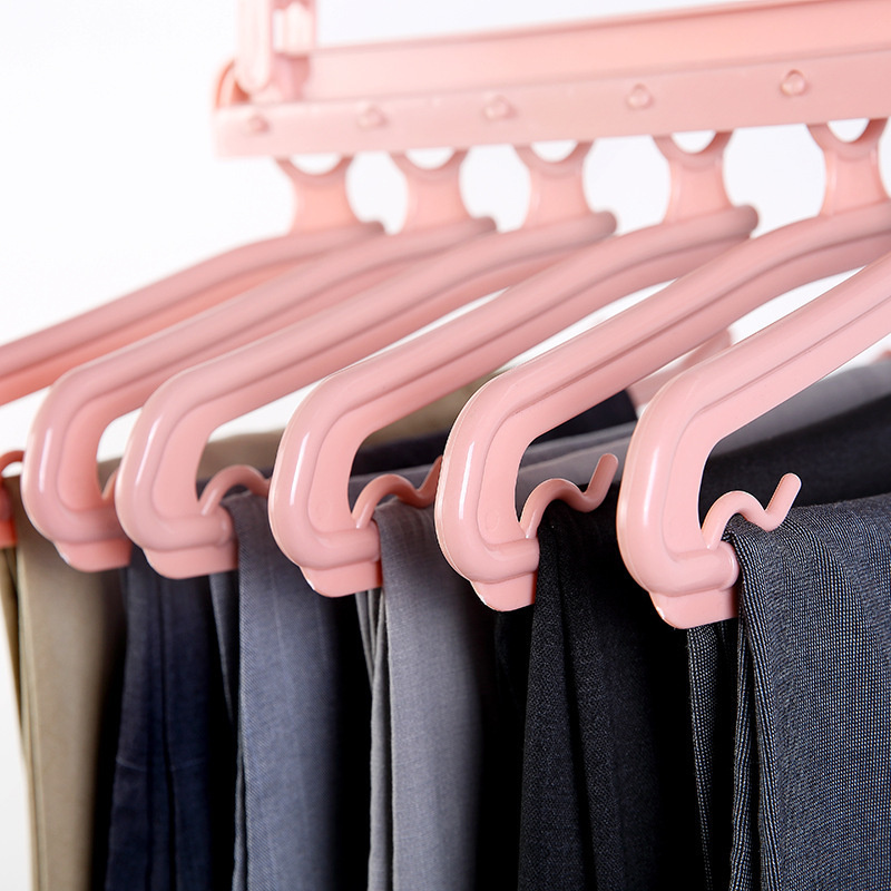 Space Saving Non-Slip Clothes Hangers 5 Layered Pants Rack Hangers for Scarf Jeans Trousers Clothes Organizer