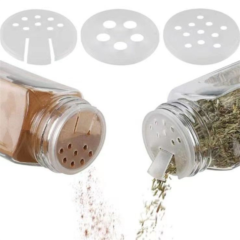 Glass Spice Jars Bottles with Spice Labels Empty Square Spice Containers Condiment Pot Shaker Lids Airtight Metal Lid