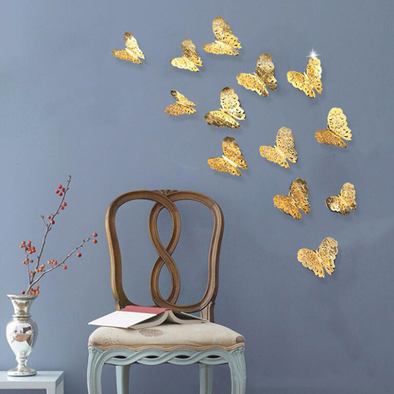 3D Butterfly Wall Sticker Decorations Wall Decal Art For Room Home Nursery Classroom Offices Bedroom Bathroom Living Room Decora