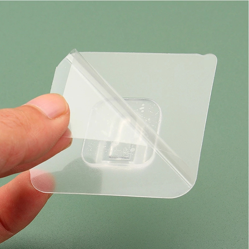 Reusable Transparent Seamless Utility Hooks Heavy Duty Wall Adhesive Hooks for Kitchen Bathroom Office Window