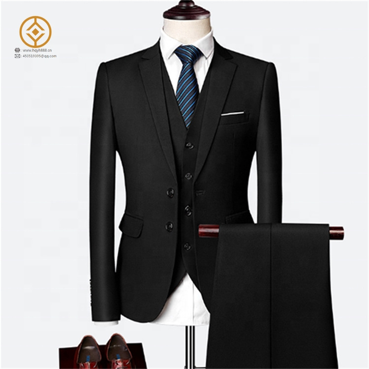 Men's fashion official business suit three-piece two-button suit suit New high-end wholesale for autumn and winter quality