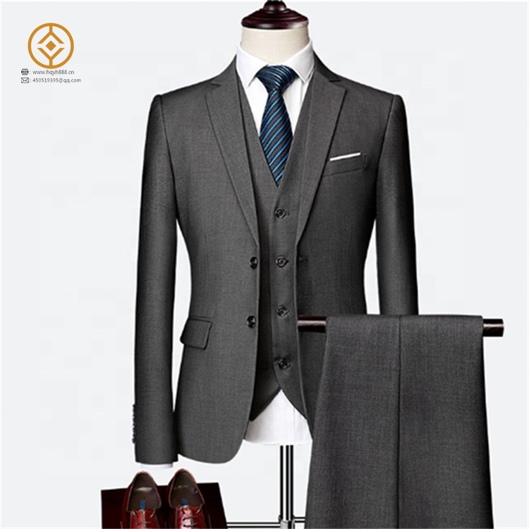 Men's fashion official business suit three-piece two-button suit suit New high-end wholesale for autumn and winter quality