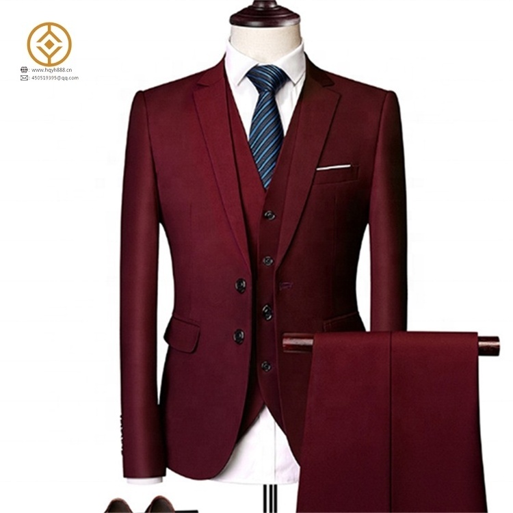 Men's fashion official business suit three-piece two-button suit suit New high-end wholesale for autumn and winter quality