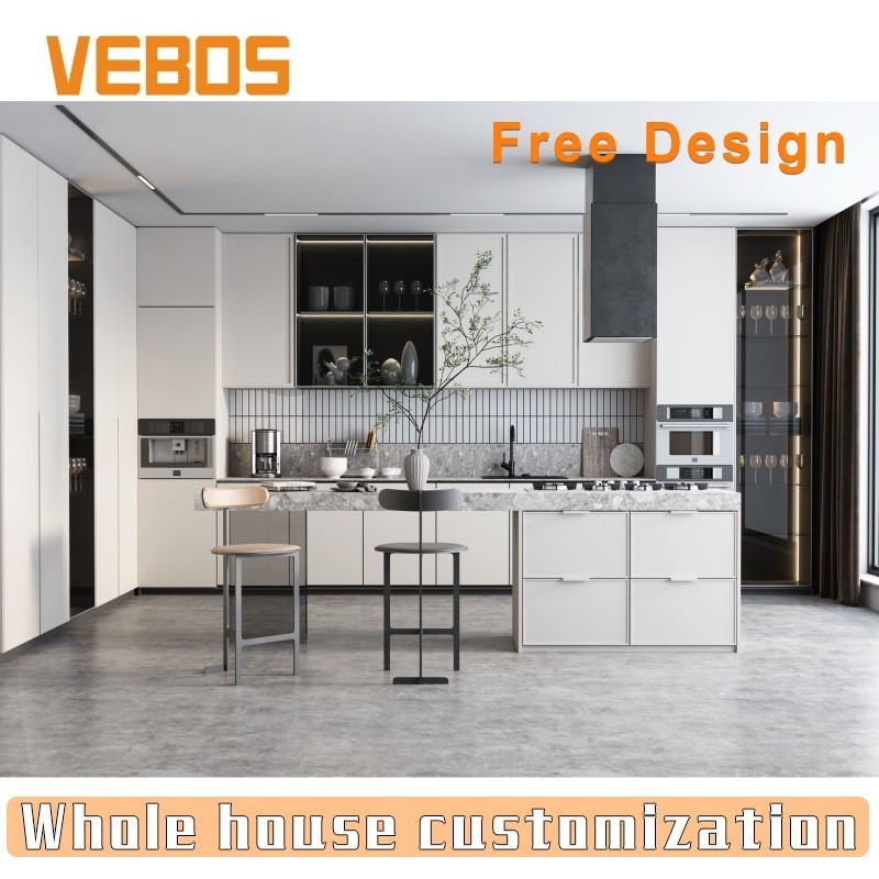 Factory custom PVC kitchen cabinets designs cuisine and other kitchen furniture wooden modern kitchen cabinet islands