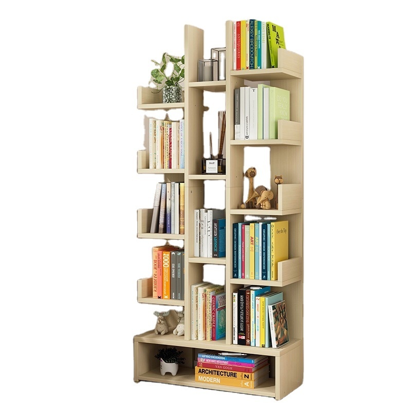 Factory Wholesale Office Wood Bookshelf Kid Portable Tree Book Shelf Storage Bookcase Wooden Shelf Storage Holders Racks