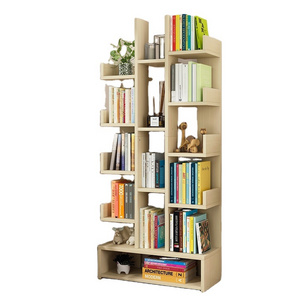 Factory Wholesale Office Wood Bookshelf Kid Portable Tree Book Shelf Storage Bookcase Wooden Shelf Storage Holders Racks