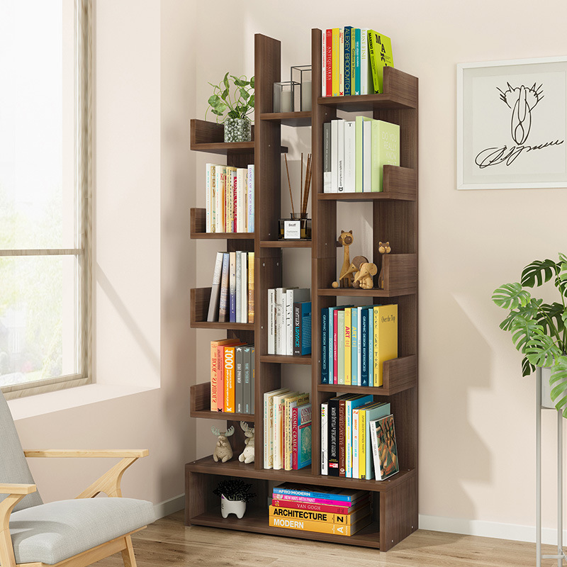 Factory Wholesale Office Wood Bookshelf Kid Portable Tree Book Shelf Storage Bookcase Wooden Shelf Storage Holders Racks