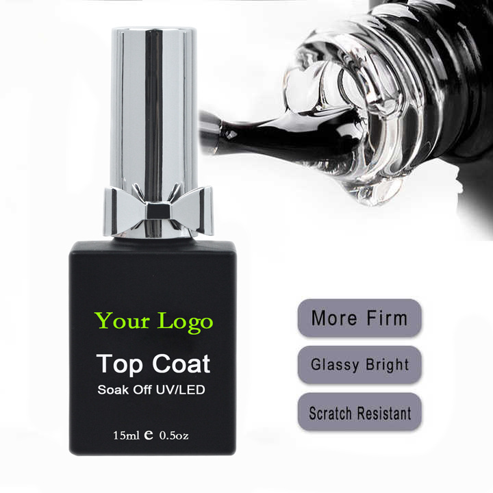 Nail Wholesale Vendors topcoat gel uv coat 15ml Top Coat Gel Polish Nail Salon Bonder Uv Gel