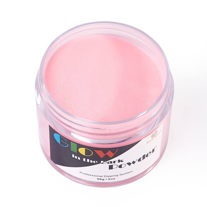 Wholesale Private Label Dipping Powder System Manicure Arts Bulk Jar Neon Colors Glow in the dark Nail Acrylic Powder