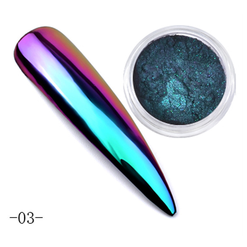 Nail Art Factory Sale Magic Holographic Chameleon Effect Powder Mirror Chrome Powder Coating