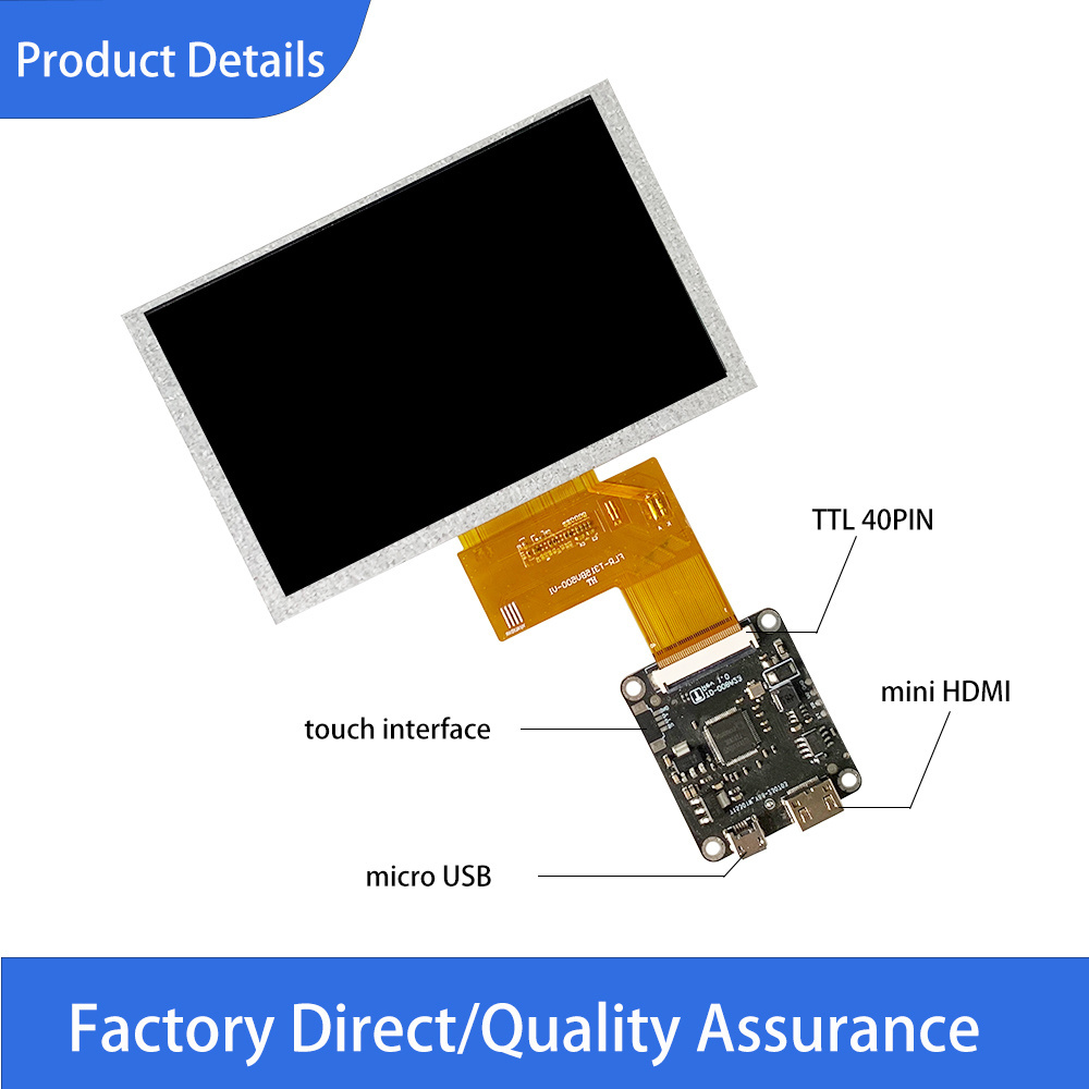 800x480 Laptop PC mini Sub Screen Panel Module 5 inch USB micro Display 40 PIN Very Small LCD Screen for Camera Equipment