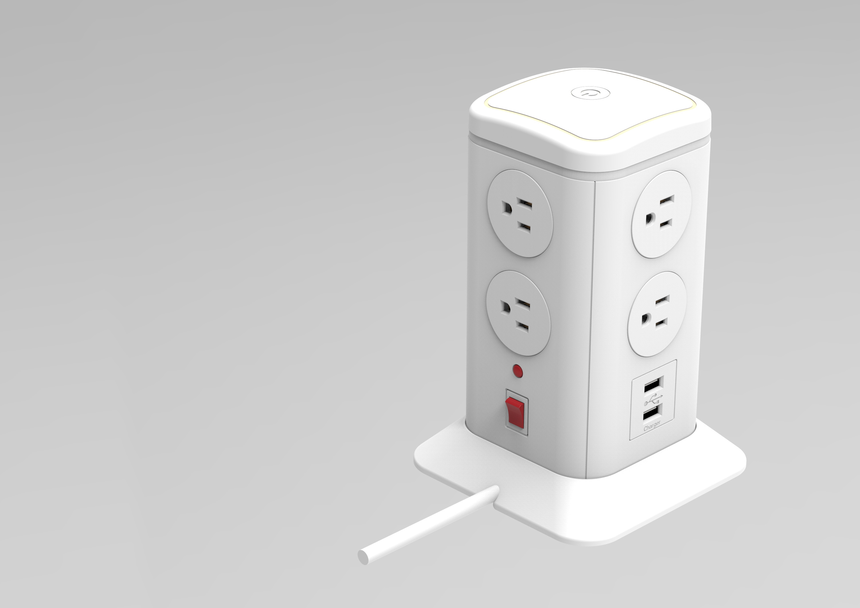 surge protection electrical plug sockets vertical power strip with usb and LED light