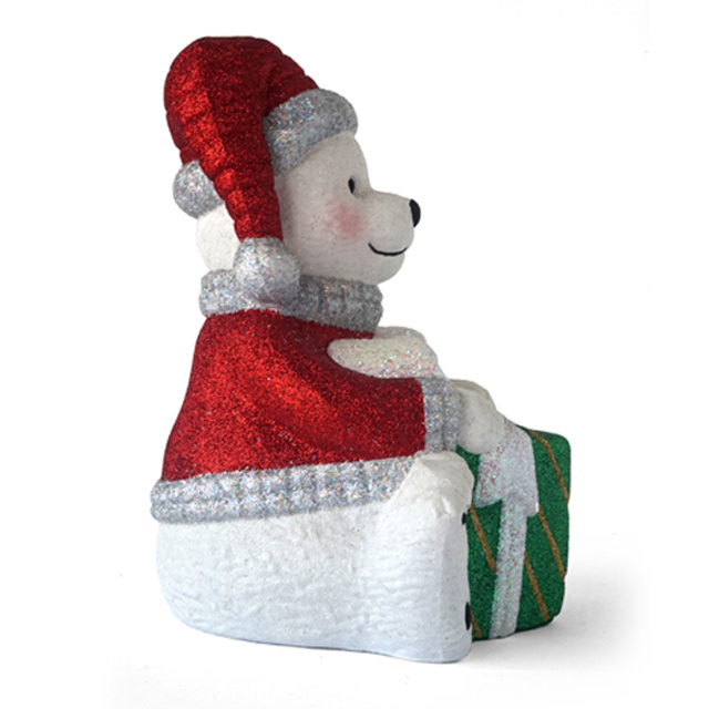 Cheerful Design Luxury White Giant Polar Bear Outdoor Animal Christmas Decoration And Scene