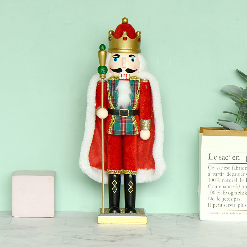 50cm Tall Wooden Nutcracker Christmas Crafts Decorative Puppet Holiday Home Party Decor for Xmas