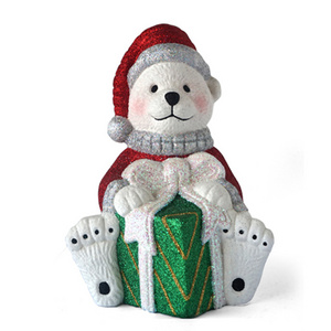 Cheerful Design Luxury White Giant Polar Bear Outdoor Animal Christmas Decoration And Scene