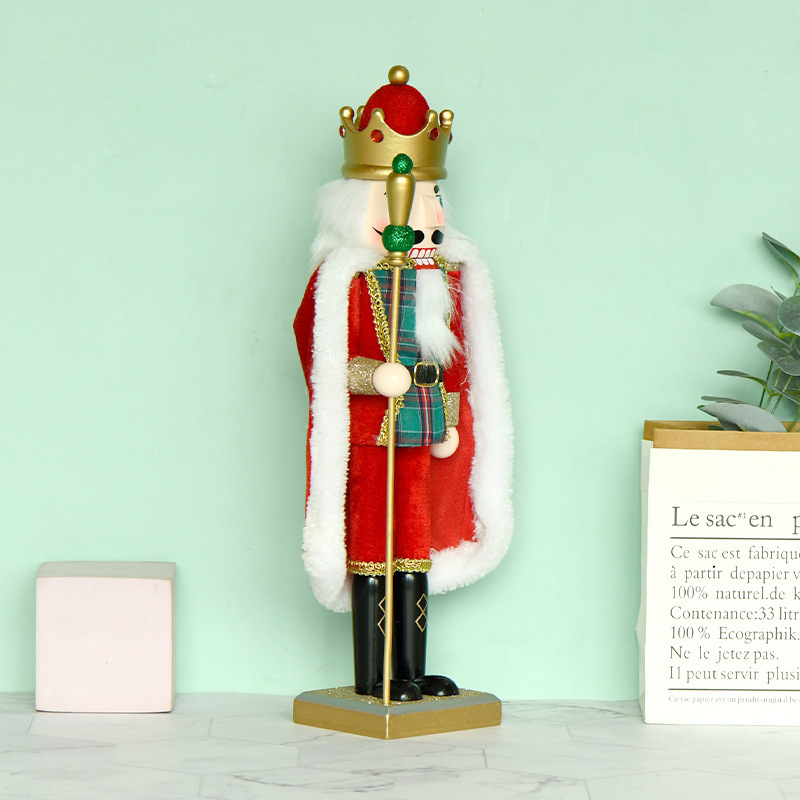 50cm Tall Wooden Nutcracker Christmas Crafts Decorative Puppet Holiday Home Party Decor for Xmas