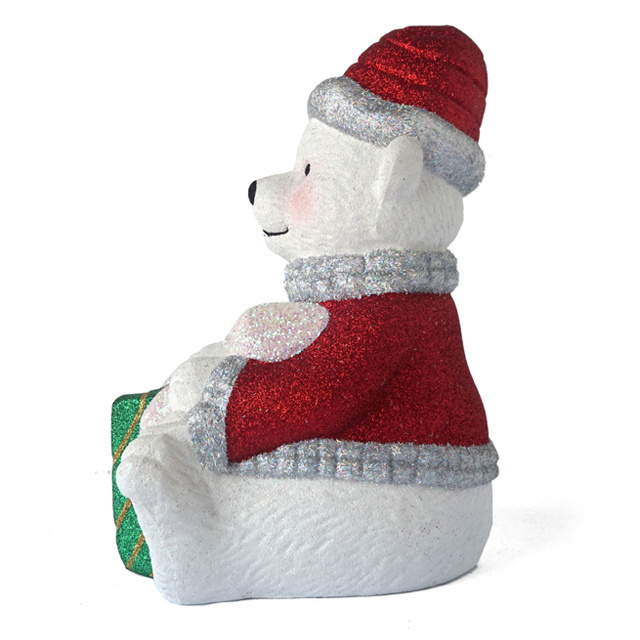 Cheerful Design Luxury White Giant Polar Bear Outdoor Animal Christmas Decoration And Scene