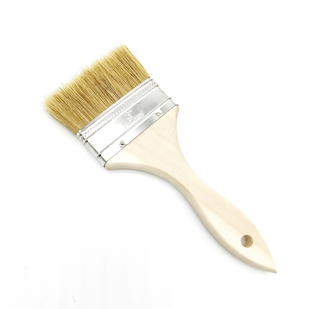 Master M11070 Natural Boar White Bristles 3 4 5 6 inch Thick Chip Paint Brush with Wood Handle