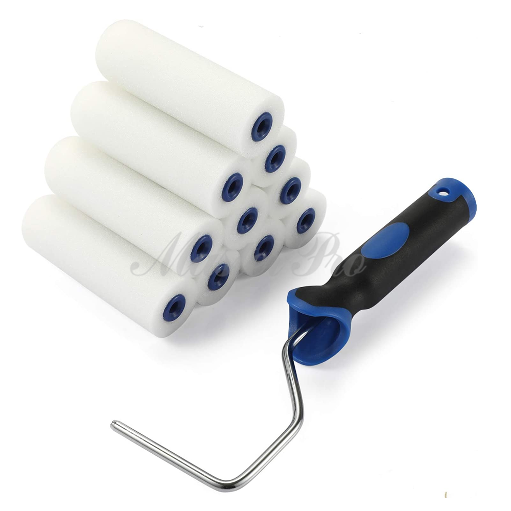 Master D24009-4 Epoxy Paint Roller Set with Soft Grip Handle 4'' 50cm3 High Density Foam paint Roller set