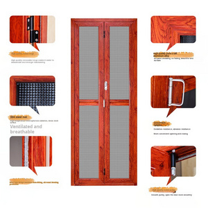 Aluminum frame sliding screen door security screen mosquito net folding door patio screen anti theft safe casement door