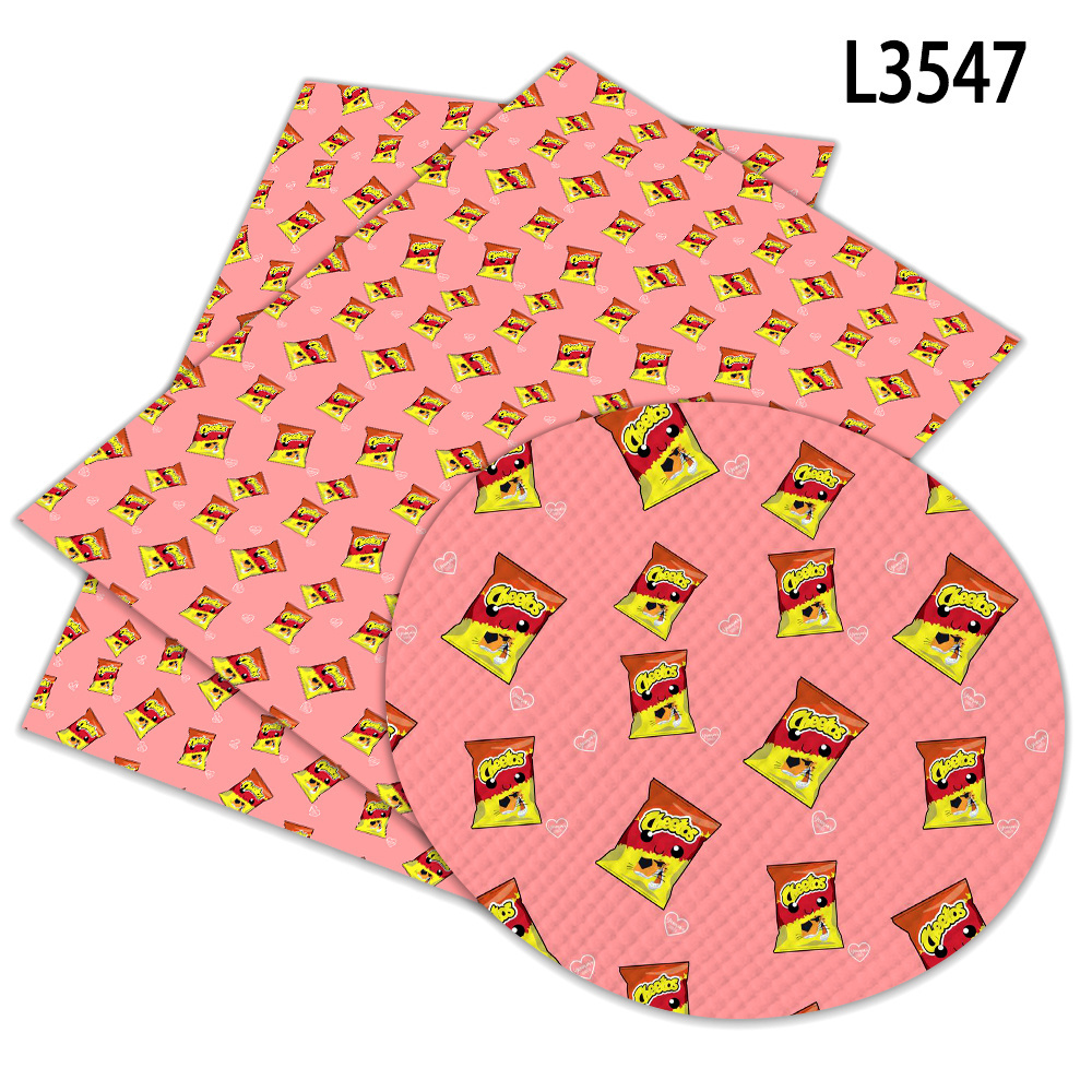 Faux Leather Sheet Printed Cheetos Food Faux Leather Sheets A4  For Hair Bows Earings