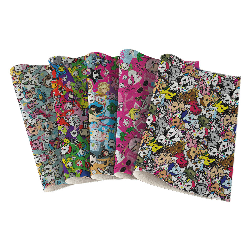 30*136 animal logo Litchi synthetic print faux leather Fabric designer for hair bow straps supplies materials