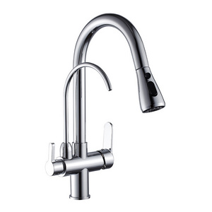 Black Kitchen Faucets Pull Out Hot Cold Water Filter Tap for Kitchen Three Ways Sink Mixer Kitchen Faucet ELK9139B