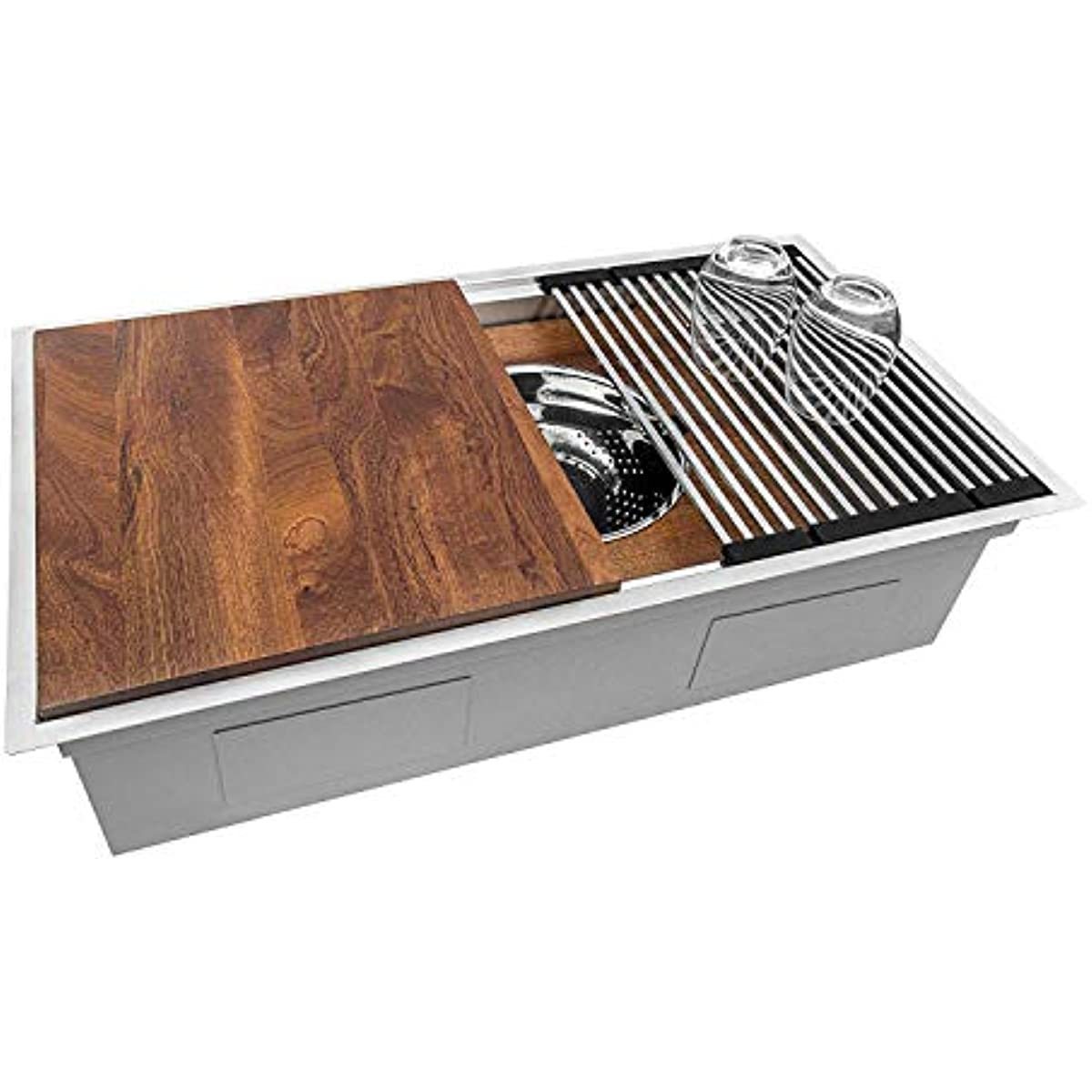 workstation slot kitchen sink stainless steel under the counter with all accessories