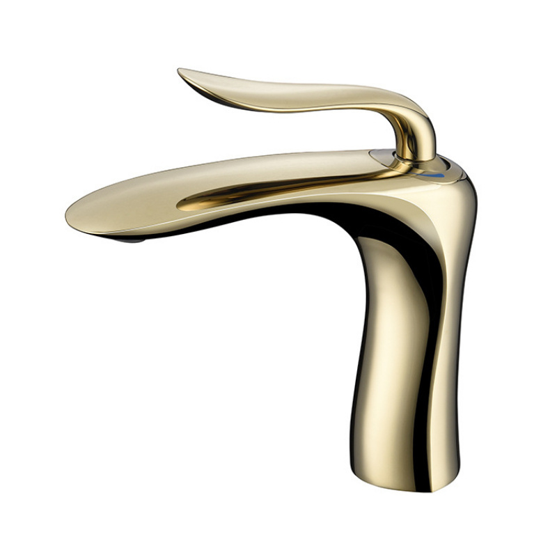 Brushed gold faucet hot and cold washbasin faucet full copper toilet waterfall faucet