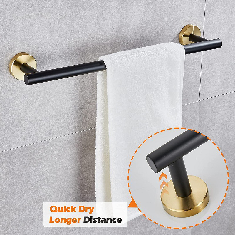 Black Gold Wall Mount Bathroom Hardware Sets Toilet Tissue Roll Paper Holders Towel Rack Bar Ring Robe Clothes Hook Accessories