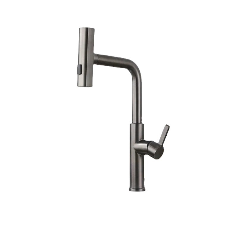 3-Mode Handle Pull Stainless Steel Kitchen Faucets Single Hole Deck Mounted Waterfall Stream Sprayer Sink Tap Cold and Hot Mixer