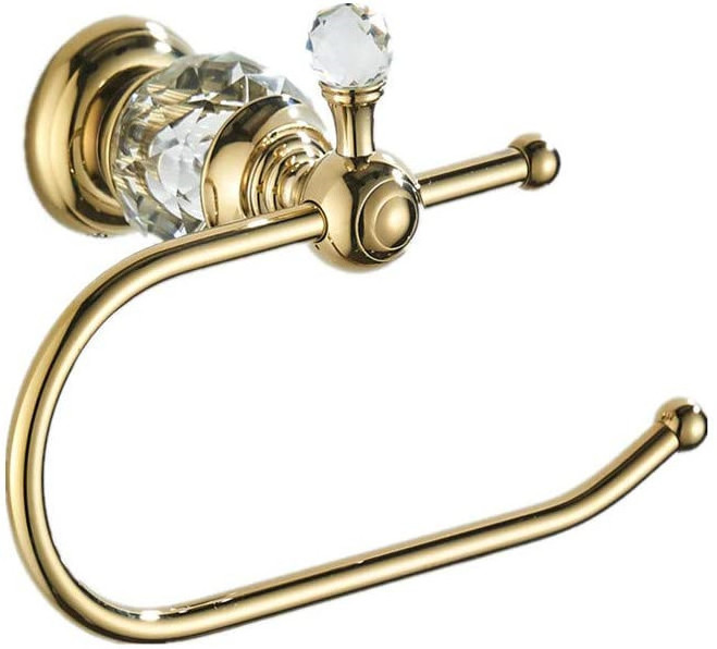 Gold Crystal Towel Rack European Bathroom Hooks Hardware Suite Bathroom Brass Shower Basket Towel Ring Bathroom Accessories