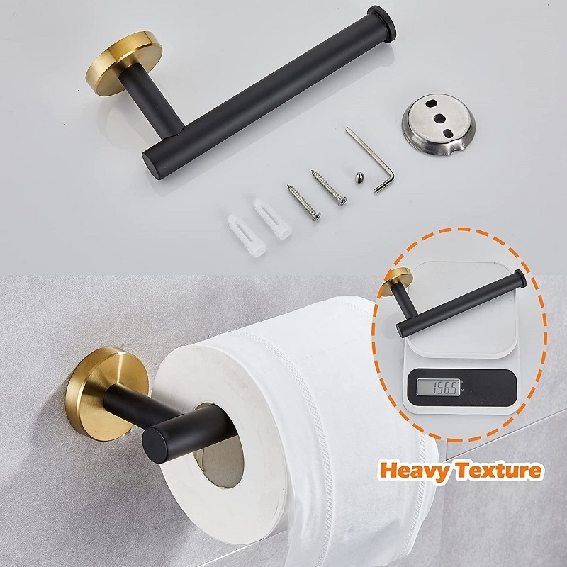 Black Gold Wall Mount Bathroom Hardware Sets Toilet Tissue Roll Paper Holders Towel Rack Bar Ring Robe Clothes Hook Accessories