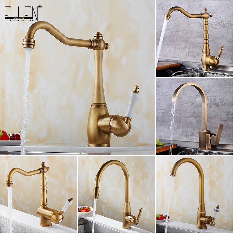 Antique Bronze 360 Rotate Kitchen faucets Hot&Cold Water  Mixer Tap Kitchen Sink Faucet