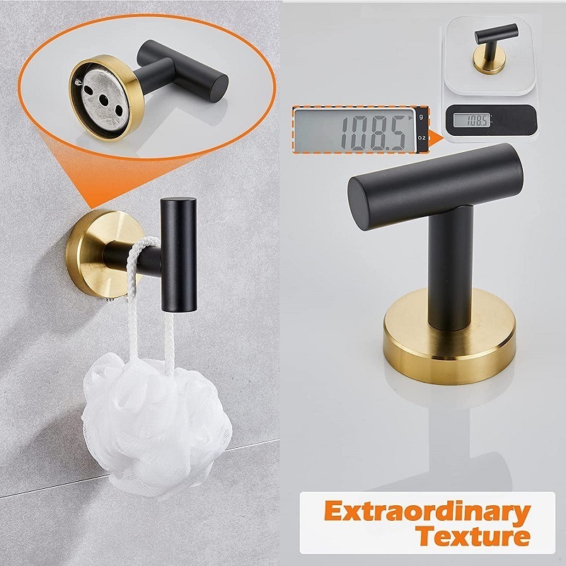 Black Gold Wall Mount Bathroom Hardware Sets Toilet Tissue Roll Paper Holders Towel Rack Bar Ring Robe Clothes Hook Accessories