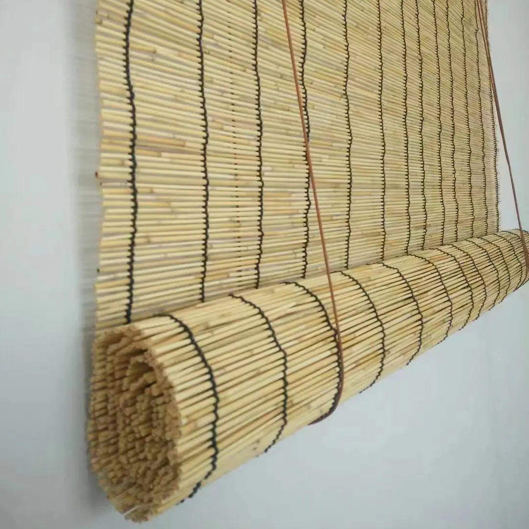 Large roll reed curtain wall decoration sun shading light blocking bamboo curtain retro curtain