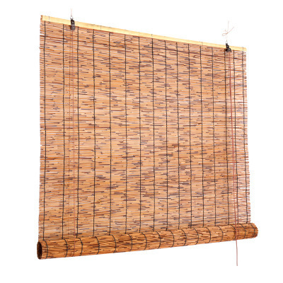 Large roll reed curtain wall decoration sun shading light blocking bamboo curtain retro curtain