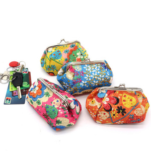 New Women Canvas Flower Fabric Wholesale Small Purses Floral Embroidered Creative Key Pouch Coin Purse