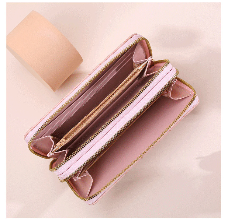 Korean Style Simple Creative Tri-fold Coin Purse Girls Phone Wallet Wholesale Credit Card Holder Long PU Leather Women Wallet