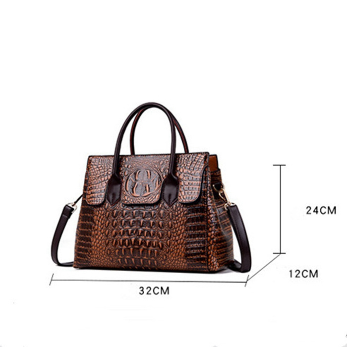 2021 Factory Direct Sale Fashion American And European Style Crocodile Lady Fashion Branded Alligator Pattern Handbag