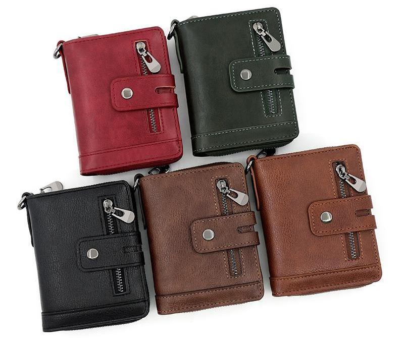 High-end large capacity credit card bag latch men's large capacity zipper coin wallet