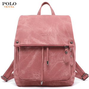 VICUNA POLO Brand Custom Fashion Design Satchel Bag High Quality Custom Logo Cheap Bags PU Leather Backpack for Women Girls