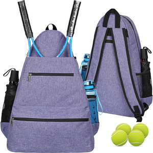 Wholesale Custom Tennis Bags Purple Backpack Badminton Racquet Balls Pockets Outdoor Sport Backpack