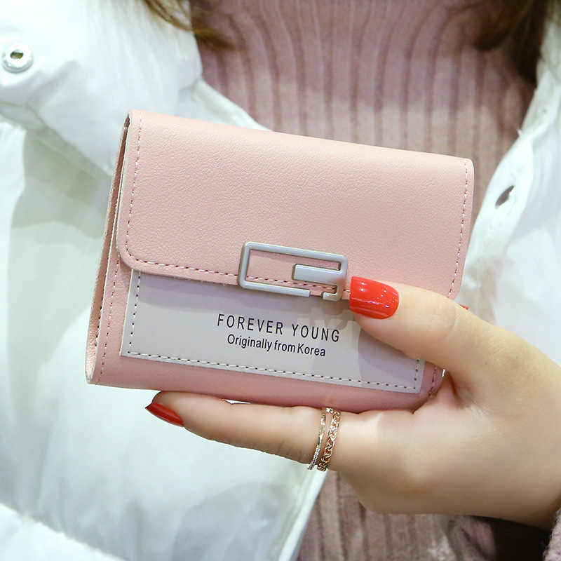 New Mini Cute Korean Style Fashion Women Small Wallet Money Clip Cheap Price Short Girls Purse Card Wallet