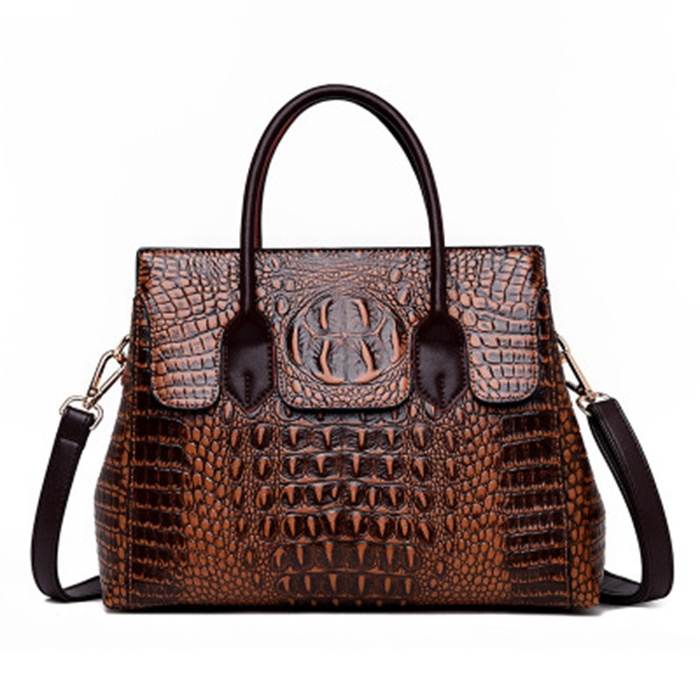 2021 Factory Direct Sale Fashion American And European Style Crocodile Lady Fashion Branded Alligator Pattern Handbag