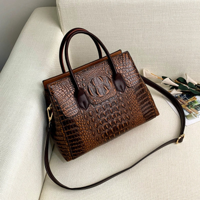 2021 Factory Direct Sale Fashion American And European Style Crocodile Lady Fashion Branded Alligator Pattern Handbag