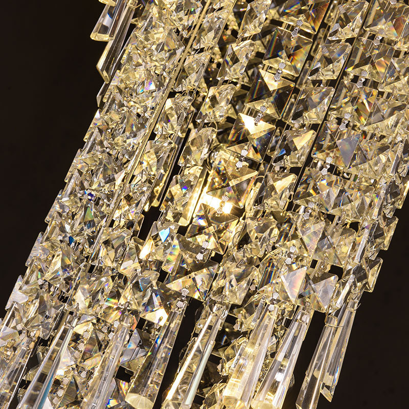 Modern Liquid Hanging Art Ceiling Light Crystal Magic Deco Hotel Entryway Chandelier Staircase