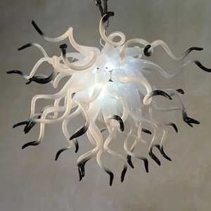 Nordic Hand Blown Art Modern LED Ceiling Light Restaurant Cafe Stained Glass Chandelier for Dining Room